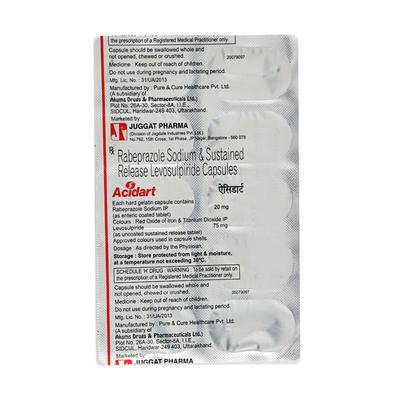 Acidart 75/20mg Capsule 10'S - Ulcer/Reflux/Flatulence-Aaa