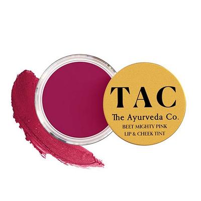 TAC - The Ayurveda Co. Beet Mighty Pink Lip Cheek & Eye Tint, Shea Butter Moisturising Matte 5gm - Lip Stains & Tints