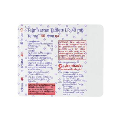 Telma 40 Tablet 30's - Hypertension-Ang