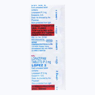 Lopez 2mg Tablet 10'S - Anxiety-Anx