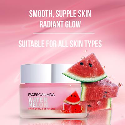 Faces Canada Watermelon Fresh Glow Gel Creme 3X power Vitamin C, B5& Niacinamide 50gm - Day Cream