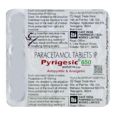 PYRIGESIC 650 Tablet 15's - Fever-Non