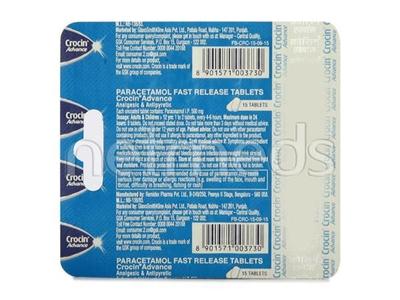 Crocin Advance 500mg Tablet 15'S - Pain relief-Nsa