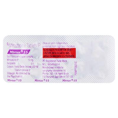 Mirtaz 15mg Tablet 10'S - Depression-Ant