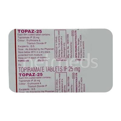 Topaz 25mg Tablet 15'S - Epilepsy/Convulsion-Ant