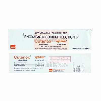 Cutenox 60mg Injection 0.6ml - Blood Clot-Ant