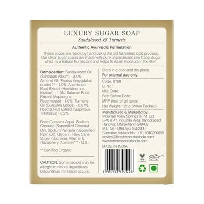 Forest Essentials Luxury Sugar Soap Sandalwood & Turmerichandmade Soap 125 gm - Soaps