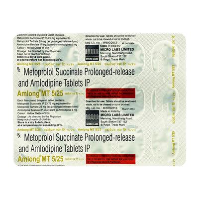 AMLONG MT 5/25 Tablet 15's - Hypertension-Cal