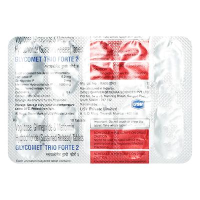 Glycomet Trio Forte 2mg Tablet 10'S - Diabetes-Ant