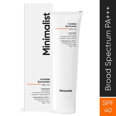 Minimalist Invisible Sunscreen Spf 40+ Pa +++ With Tomato Fruit Extract 50 gm - Face Sunscreen
