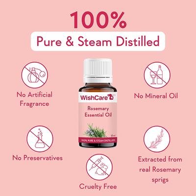 Wishcare 100% Pure Rosemary Essential Oil - Reduces Hairfall & Boosts Hair Growth (15ml) - Essential Oils