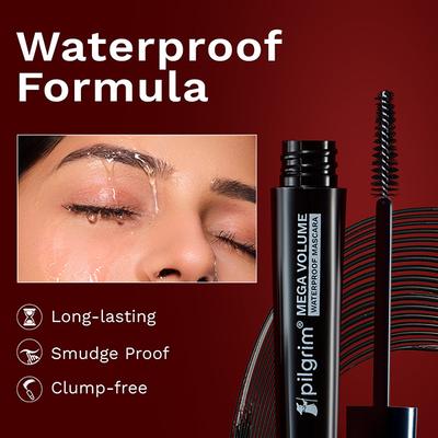 Pilgrim Mega Volume Waterproof Mascara High-definition Volume Smudge-proof Black Passion-02 5 ml - Mascaras