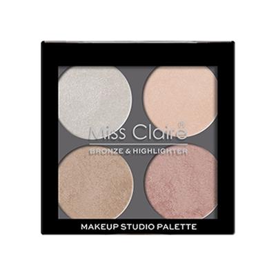 Miss Claire Bronze & Highlighter Makeup Studio Palette - 2 8 gm - Face Palettes