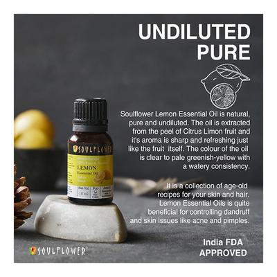 Soulflower Essential Oil - Lemon 15 ml - Essential Oils