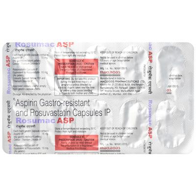 Rosumac Asp 10/75mg Capsule 10'S - High Cholesterol-Dys