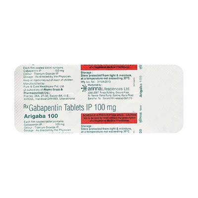 Arigaba 100mg Tablet 10'S - Neuropathic Pain-Dru