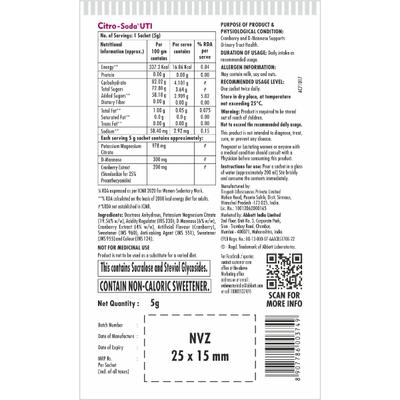 Citro Soda UTI Powder For Adults - Cranberry Flavour 5 g - Vital Health