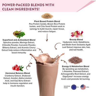 Wellbeing Nutrition Her Superfood Plant Protein Powder Chocolate Peanut Butter 500 g - Nutritional Bars