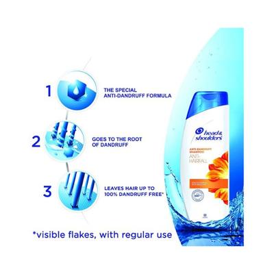 Head & Shoulders Anti-Hairfall Anti-Dandruff Shampoo For Women & Men 180 ml - Shampoos