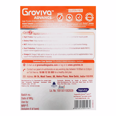 Groviva Advance Age 2+ Powder Refill - Vanilla Flavour 400 g - Nutrition Supplements