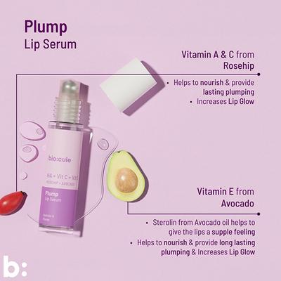 Biocule Plump Lip Plumping Serum Roll-On, With Vitamin C From Rosehip, 100% Natural 10 ml - Lip Balms