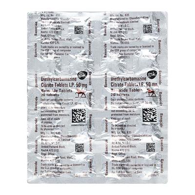 Banocide 50mg Tablet 20'S - Parasitic Worms-Ant