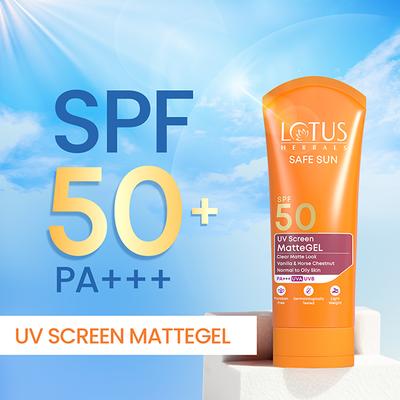Lotus Herbals Safe Sun Uv Screen Mattegel Pa+++ Spf-50 50 Gm - Face Sunscreen