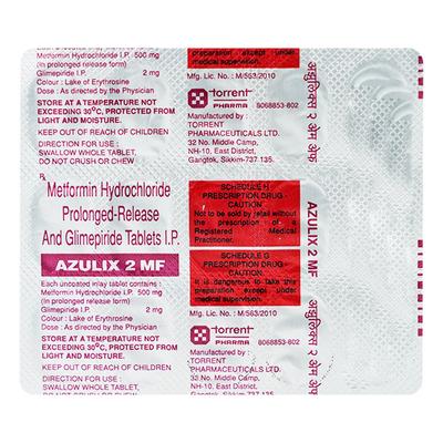 Azulix MF 2mg Tablet 15'S - Diabetes-Ant