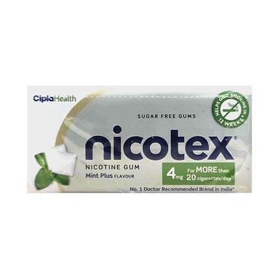 NICOTEX 4MG SUGAR FREE MINT PLUS FLAVOUR Gum 30's - Smoking cessation