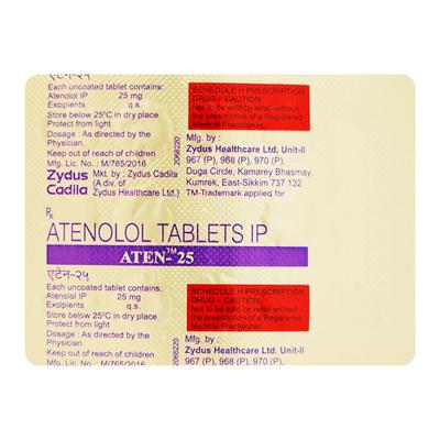 Aten 25mg Tablet 14'S - Hypertension-Bet