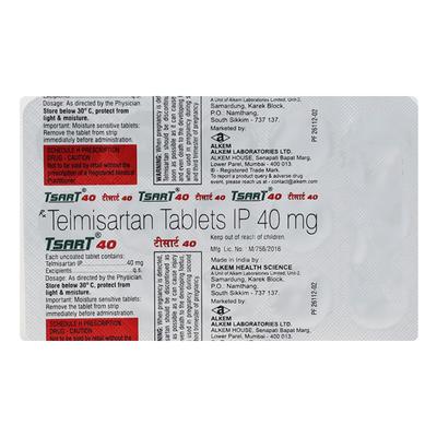 Tsart 40mg Tablet 15'S - Hypertension-Ang