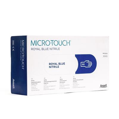 Ansell Micro Touch Nitrile Examination Gloves - Royal Blue (M) 100's - Surgical Consumable