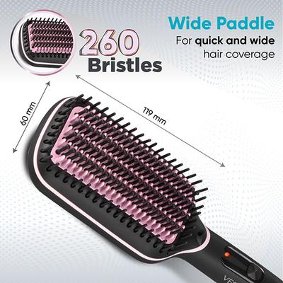 Vega Litstyle L2 Straightener Brush for Women with Smart Memory Function, Quick Heat-Up (VHSB-07) 513 gm - Straighteners