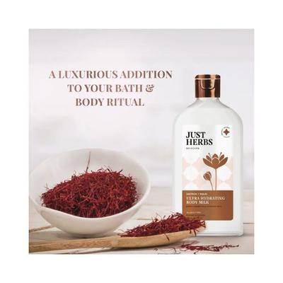 Just Herbs Body Lotion With Saffron And Malai Ultra Hydarting Body Milk For Dry Skin 300 ml - Lotions & Creams