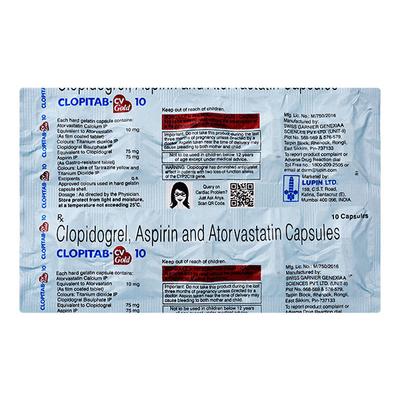 Clopitab CV Gold 10mg Capsule 10'S - Blood Clot-Ant