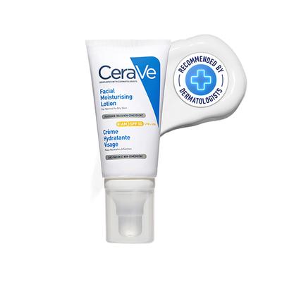 Cerave AM Facial Moisturizing Lotion - Normal to Dry Skin Day Cream With Sunscreen SPF 50 52 ml - Body Sunscreen