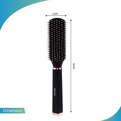 Vega Flat Hair Brush for Women and Men, (E33-FB) 78 gm - Hair Brushes