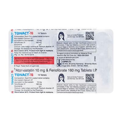 Tonact TG 10mg Tablet 15'S - High Cholesterol-Dys