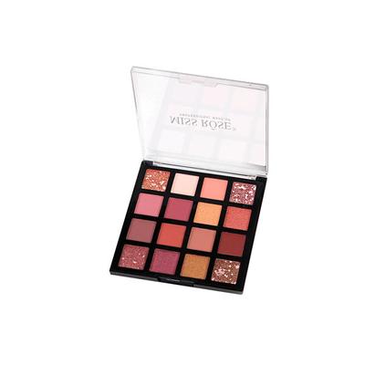 Miss Rose 16 Highly Pigmented Multi - Color Glitter & Matte Eyeshadow Palette 7001 - 007Z02 20 gm - Face Palettes