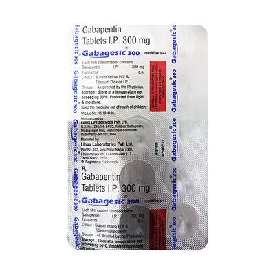 GABAGESIC 300 Tablet 15's - Neuropathic Pain-Dru