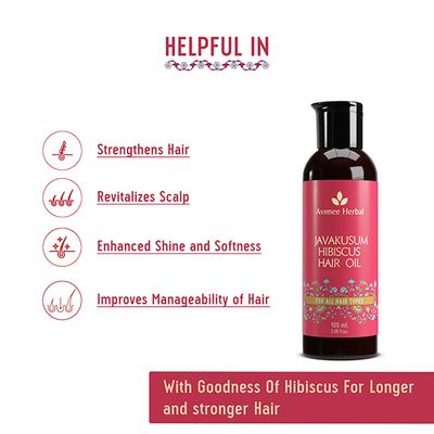 Avimee Herbal Javakusum Hibiscus Hair Oil 100 ml - Hair Oils