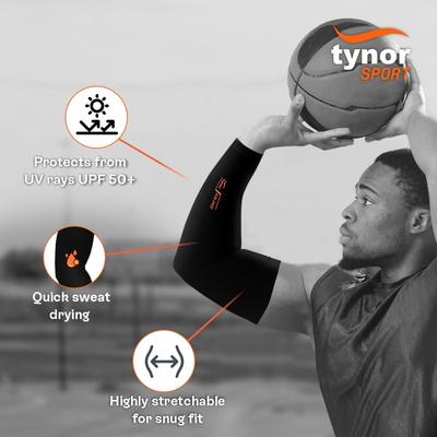 Tynor UV Protection Arm Sleeve - Black & Green (UN) 1's - Abdomen/Neck/Arm/Elbow Supports