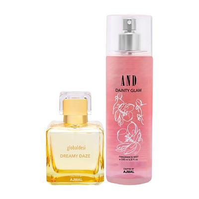 Global Desi Dreamy Daze EDP HD & AND Dainty Glam Body Mist 300 ml - Body Mist/Spray