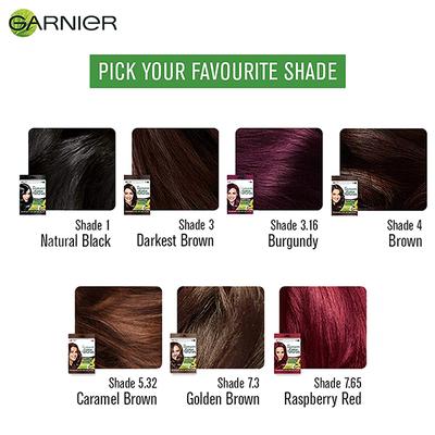 Garnier Color Naturals Creme Riche Sachet, Shade 3, Darkest Brown 60 gm - Sachet/Shampoo