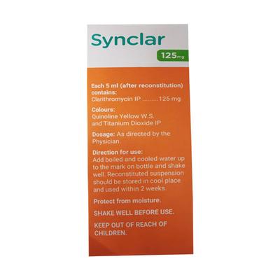 Synclar 125mg Banana Flavour Dry Syrup 30ml - Bacterial Infections-Mac