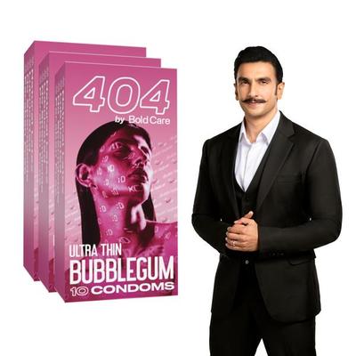 Bold Care 404 by Bold Care Ultra Thin - Bubblegum Flavored Condoms (Pack of 3 x 10) - Plain/Flavoured Condoms