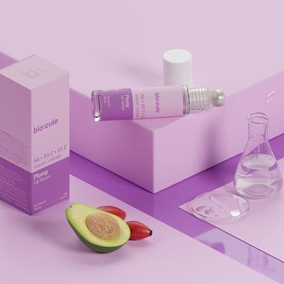Biocule Plump Lip Plumping Serum Roll-On, With Vitamin C From Rosehip, 100% Natural 10 ml - Lip Balms