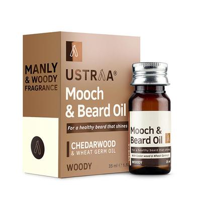 Ustraa Mooch & Beard Oil - Cedarwood & Wheat Germ Oil Woody 35ml - Beard Oil