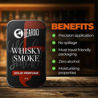 Beardo Whisky Smoke Solid Perfume 10 gm - Men Perfumes (Edt/Edp)