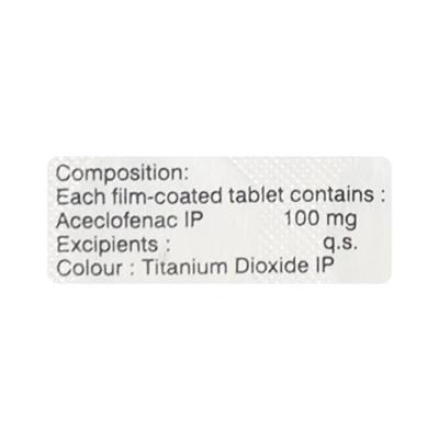 Aceclo 100mg Tablet 10'S - Pain relief-Nsa